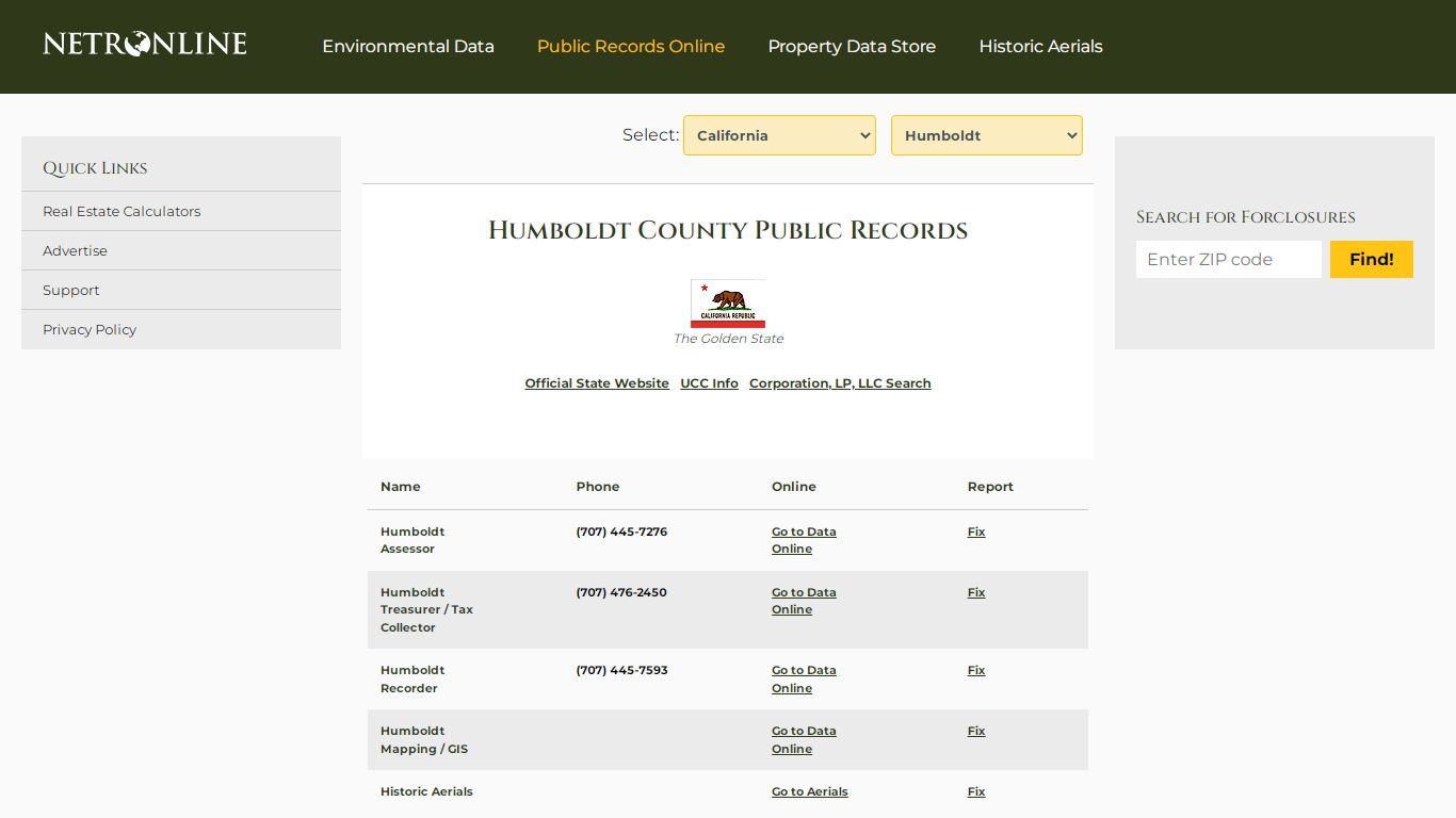 Humboldt County Public Records - NETROnline.com